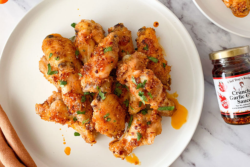 Spicy Crunchy Garlic Chili Chicken Wings