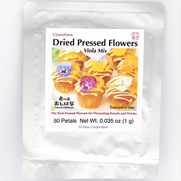 Uzunohana Dried Edible Flowers Viola Mix (50 Petals)